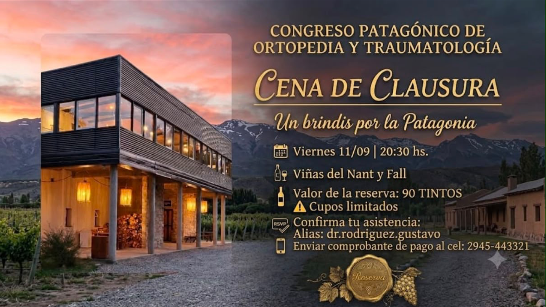 Cena de Clausura — XI Congreso Patagónico de Ortopedia y Traumatología